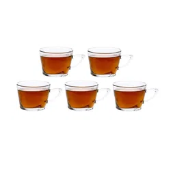 Somil Clear Glass Coffee & Tea Cup / Mug (170 Ml), Enjoy Your Drink in Style, 8.5 X 11.5 X 6.7 Cm, Pack of 5-image-81