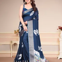 MAGNEITTA Women Bandhani Dyed Silk Blend Saree-picture-4