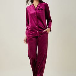 The Kaftan Company Women Velvet Night suit-picture-29