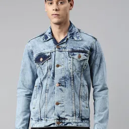 CINOCCI Men Washed Lightweight Denim Jacket-picture-27