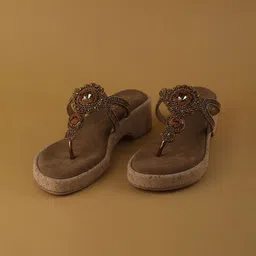Ozuri Women Embellished Wedge Sandals-image-84