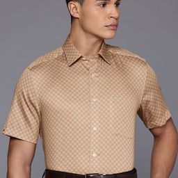 Louis Philippe Classic Fit Geometric Printed Pure Cotton Formal Shirt-picture-24