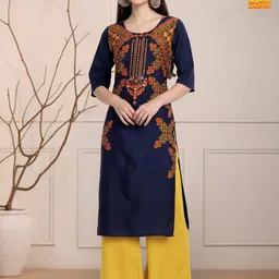 Moda Rapido Women Ethnic Motifs Printed Floral Crepe Kurta-picture-21