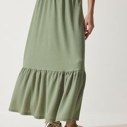 Happiness istanbul A-Line Flared Maxi Skirt-image-69