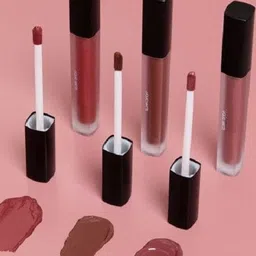CIVAKI Set Of 3 Liquid Matte Lipstick- 6 ml Each- Deep Maroon- Bright Red- Blushing Nude-49