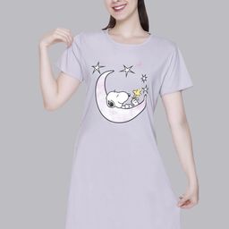 BAESD Printed Cotton T-shirt Dress-image-90