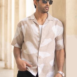 Powerlook Men Oversized Fit Cuban Collar Vertical Striped Cotton Casual Shirt-image-36