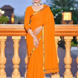 LeeliPeeri Designer Solid Zari Daily Saree With Matching Blouse Piece-0