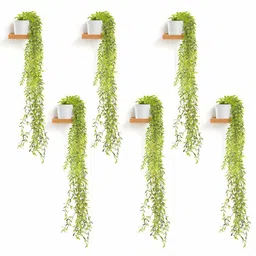 Kuber Industries White 6 Pieces Artificial Plant With Pot-28