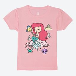 YK Disney Girls Disney Princess Graphic Printed Round Neck Cotton T-shirt-image-53