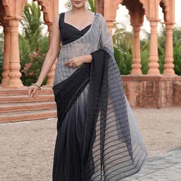 sanjana  silk SANJANA SILK Striped Woven Design Ready to Wear Saree-picture-2