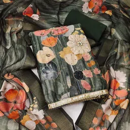 HERE&NOW Floral Embroidered Beads And Stones Unstitched Dress Material-image-66