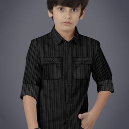 BAESD Boys Modern Opaque Striped Casual Shirt-picture-4