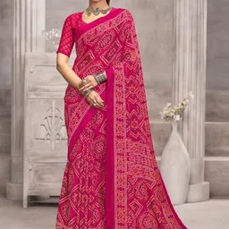 DIVASTRI Bandhani Poly Chiffon Bandhani Saree-image-87