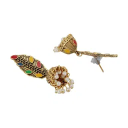 Anouk Leaf Shaped Jhumkas Earrings image 3