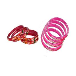 SOMIL Set Of 8 Multi Alloy Artificial Stones and Beads Antique Bangles-image-75