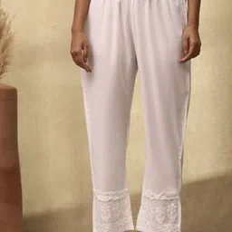 House of Chikankari Women Self Design Regular Fit Mid-Rise Trousers-image-44
