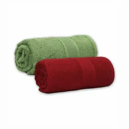 Dollar Red & Green 2 Pieces Cotton 600 GSM Bath Towel-5