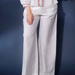 Saint G Pure Cotton Mid Rise Trousers-image-43
