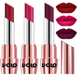 VOLO Set Of 3 Creme Matte Lipstick-3.5 g-Each 643-Red 644-Passion Pink 647-Wine-10