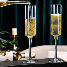 red-rubby (Pack of 3) Luxury Cylinder Wine Glasses Wide Mouth| Designer Wine Glasses Glass Set Wine Glass image 2