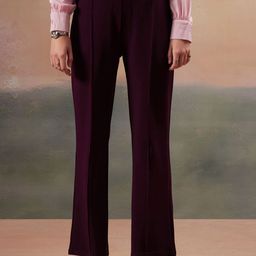 FITHUB Women Loose Fit High-Rise Formal Trousers-picture-22