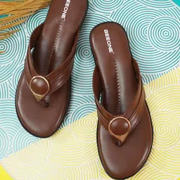 Beeone Women Striped Open Toe Flats-picture-53