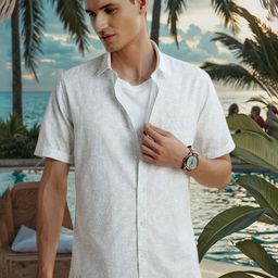 Peter England Casuals Men Spread Collar Floral Printed Cotton Casual Shirt-image-56