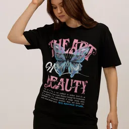 Outzidr Typography Printed Round Neck Regular Fit T-shirt-image-95
