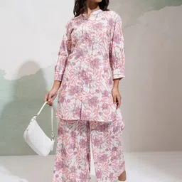 Vishudh Floral Printed Tunic With Palazzos Co-Ords-image-33