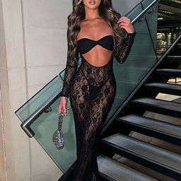LULU & SKY Laced Sheer Bodycon Maxi Dress-image-41
