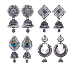 Sangria Silver-Plated Alloy Earrings-image-107