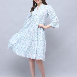 Rajnandini Floral Print A-Line Dress-image-90