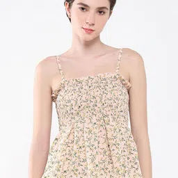 SHOWOFF Floral Print Crepe Peplum Top-image-86