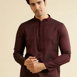Manyavar Men Printed Regular Sequinned Kurta with Pyjamas image 3