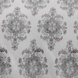 Ariana White & Grey Floral 210 TC King Bedsheet with 2 Pillow Covers-image-10