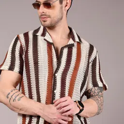 V-Mart Men Cotton Striped Casual Shirt-image-34