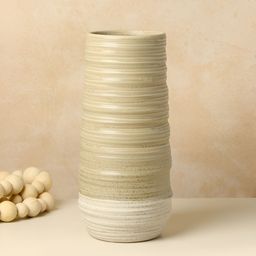 HABERE INDIA Brown Textured Ceramic Flower Vase-image-74