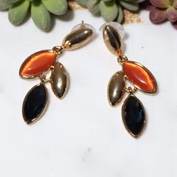 Jolly Faces Gold Plated Artificial Stones Studded Contemporary Drop Earrings-image-49
