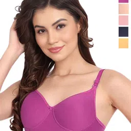 Liigne Women Pack Of 5 Full Coverage Padded Bra-image-140