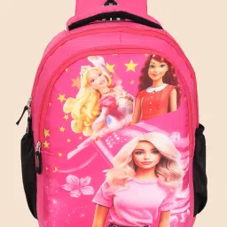 New Polyester Barbie Character Printed Backpack (NUR/LKG/UKG/1st/2nd Class) Waterproof School Bag-image-1