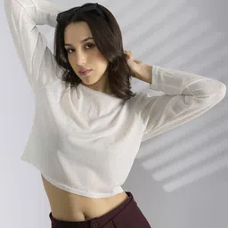SHOWOFFFF Embellished Studded Sheer Crop Top-picture-28