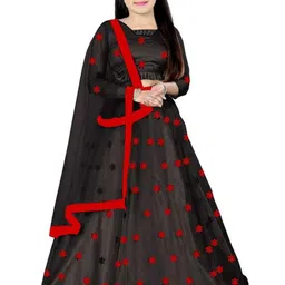 F Plus Fashion Girls Embroidered Semi-Stitched Lehenga & Unstitched Blouse With Dupatta-image-56