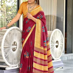 DIVASTRI Kalamkari Block Print Saree-image-37