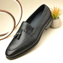 Egoss Men Leather Slip-On Formal Loafers-image-5