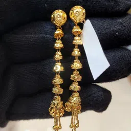 Anshenterpris Gold-Plated Hanging Sui Dhaga Dome Shaped Jhumkas-37