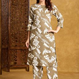 FLAMBOYANT Printed Round Neck Top With Trousers Co-Ords-image-75