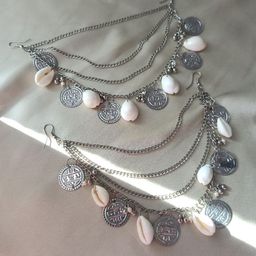 ISHKAARA Silver-Plated Contemporary Oxidised Drop Earrings-image-61