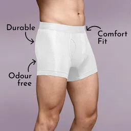 Heelium Pack Of 3 Mid-Rise Breathable Trunks DUP-P3-KEYHOLETRK-WHT-S image 2