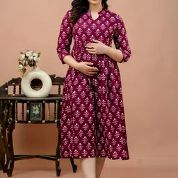 CELEBRAVO Women Floral Printed Cotton Fit & Flare Midi Dress-picture-5